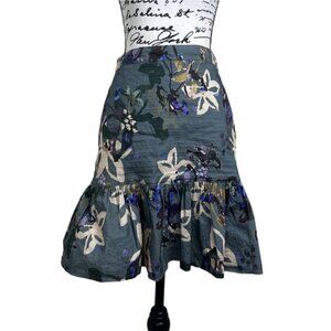 Artelier + Nicole Miller Women's Size 6 Skirt Autumn Dream Ruffle Floral
